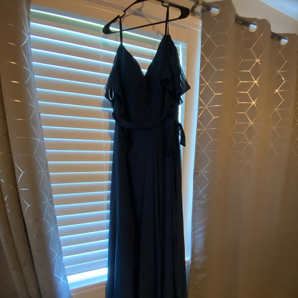 JJ’s House Navy cold shoulder long maxi dress 22W - Picture 5 of 13